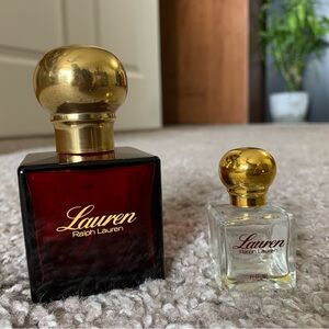 Lauren by Ralph Lauren EMPTY Perfume Bottles. 2 Oz & Mini